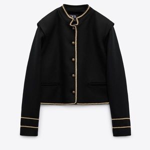 ZARA Cropped Jacket With Gold Details